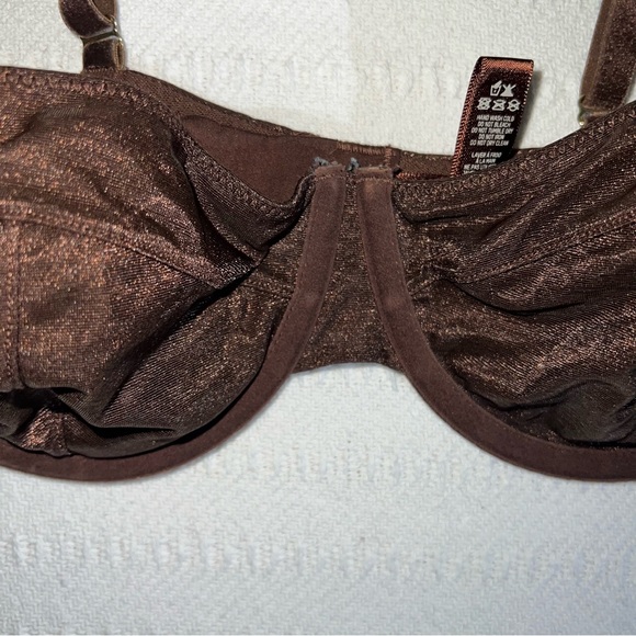 Skims Jasper Glissenette Underwire Balconette Bra Size 38B Espresso Brown - Picture 3 of 6